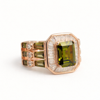 Emerald Halo Statement Ring