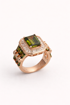 Emerald Halo Statement Ring