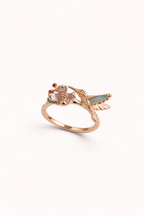 Hummingbird Floral Ring