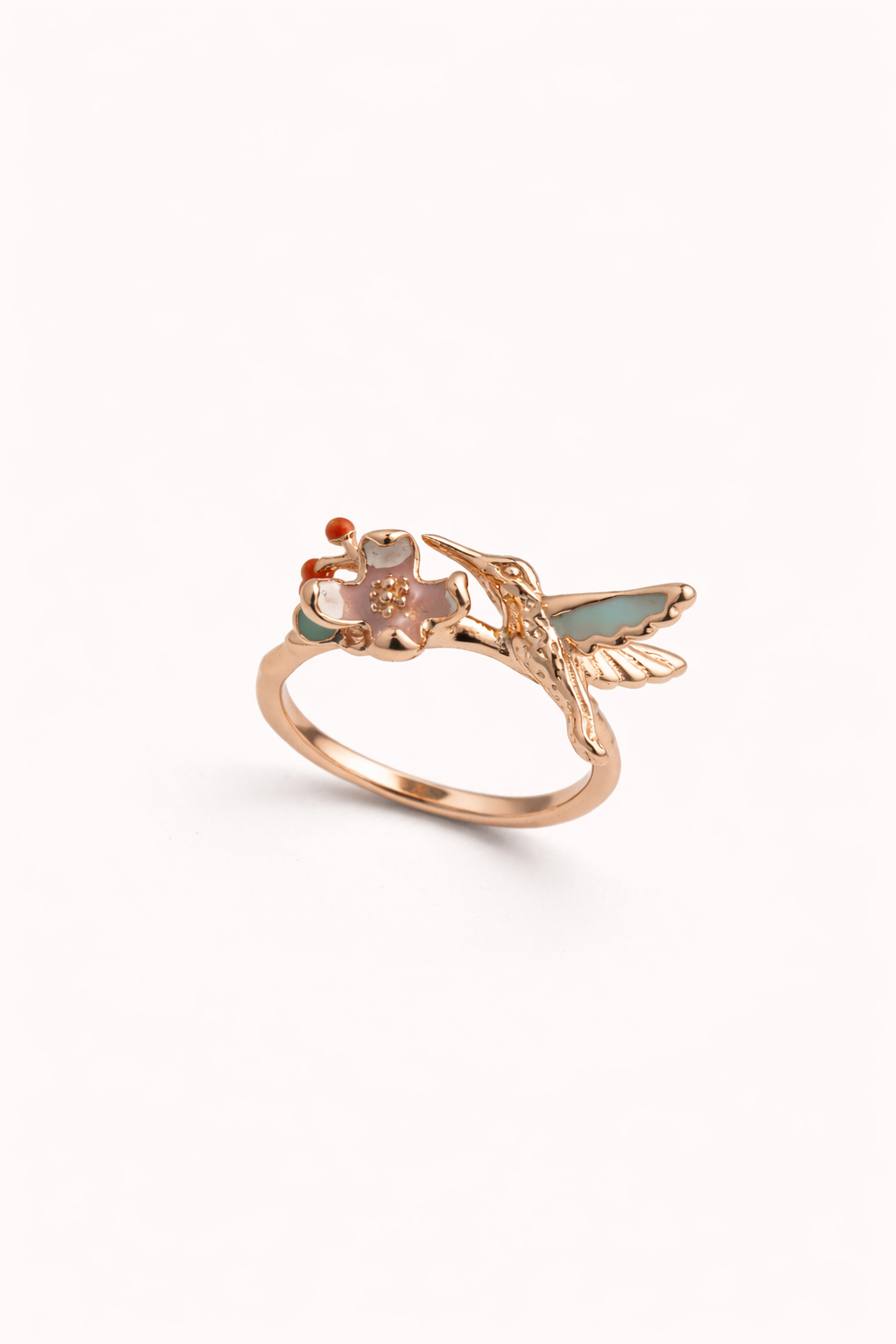Hummingbird Floral Ring