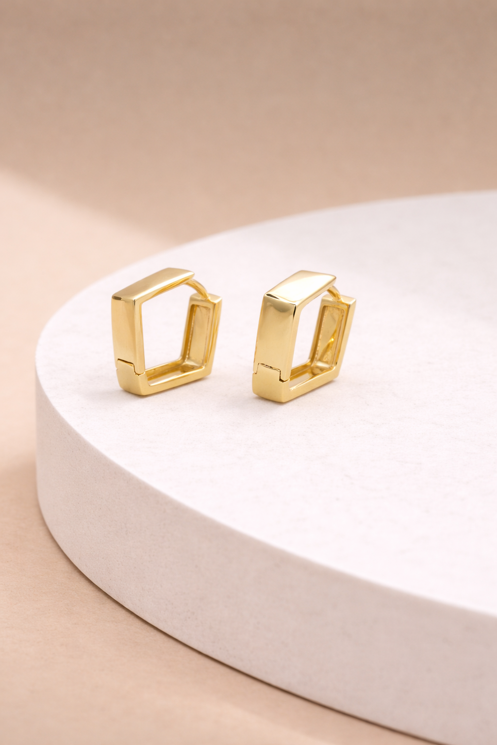 Geometric Gold Hoops