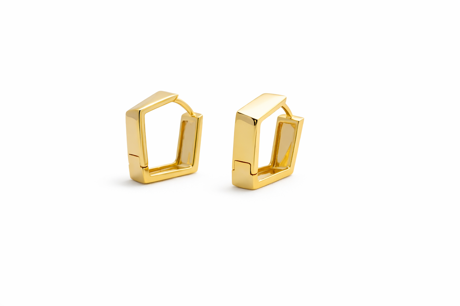 Geometric Gold Hoops