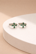 Emerald Cross Studs