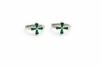 Emerald Cross Studs