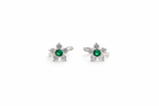 Emerald Flower Studs
