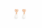 Heart Pearl Drop Studs