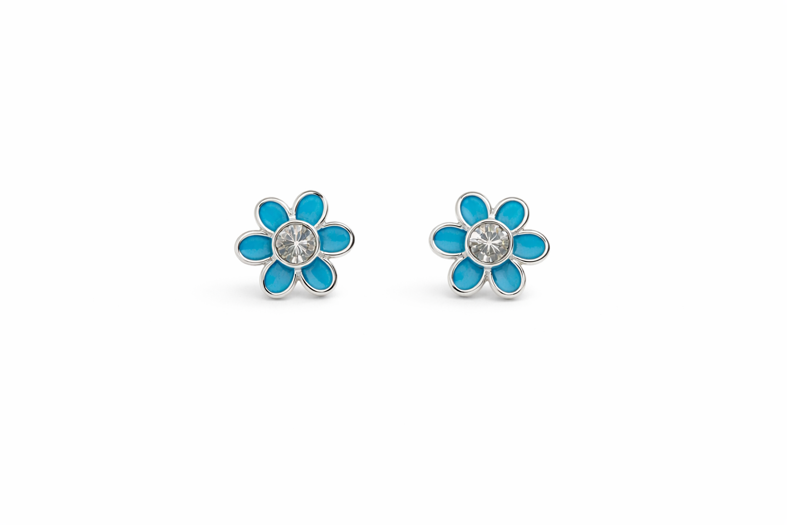 Blue Flower Studs