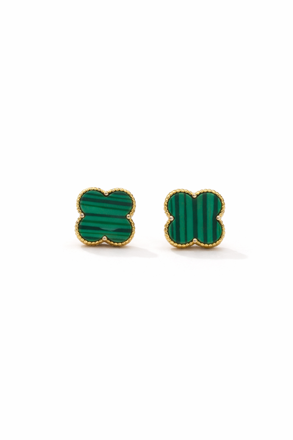 Emerald Clover Stud Earrings