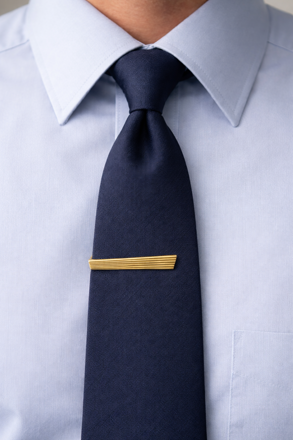 Gold Line Texture Tie Clip