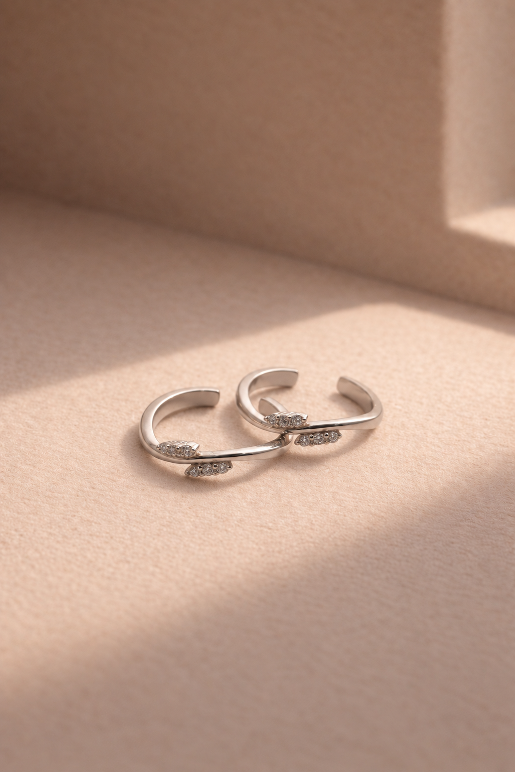Crystal Leaf Toe Rings
