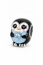Crystal Heart Penguin Charm