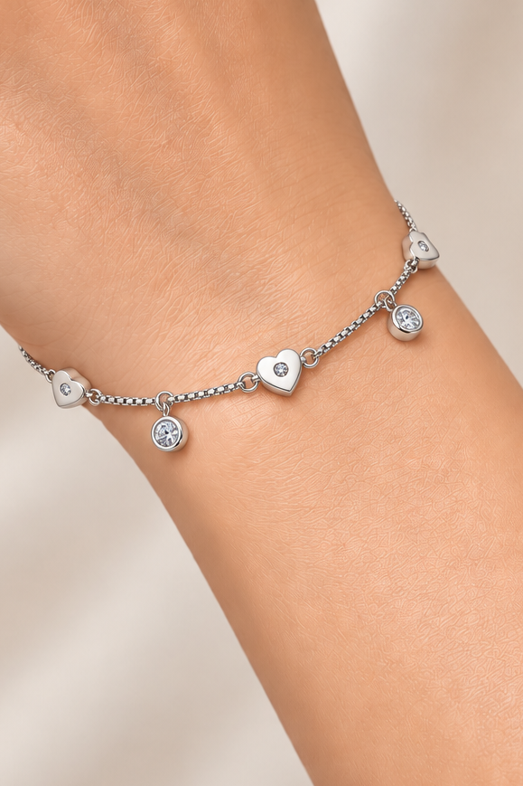 Silver Heartbeat Bracelet