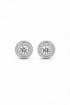 Moissanite Crown Halo Studs