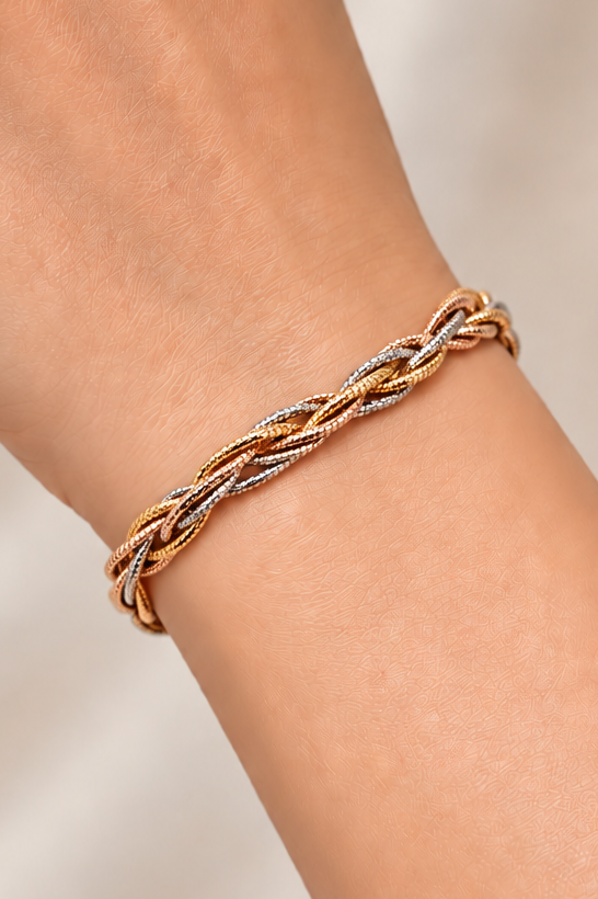 Tri-Tone Infinity Braid Bracelet