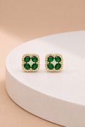 Luxe Green Halo Studs