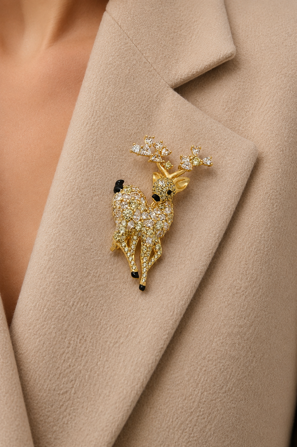 Golden Fawn Brooch