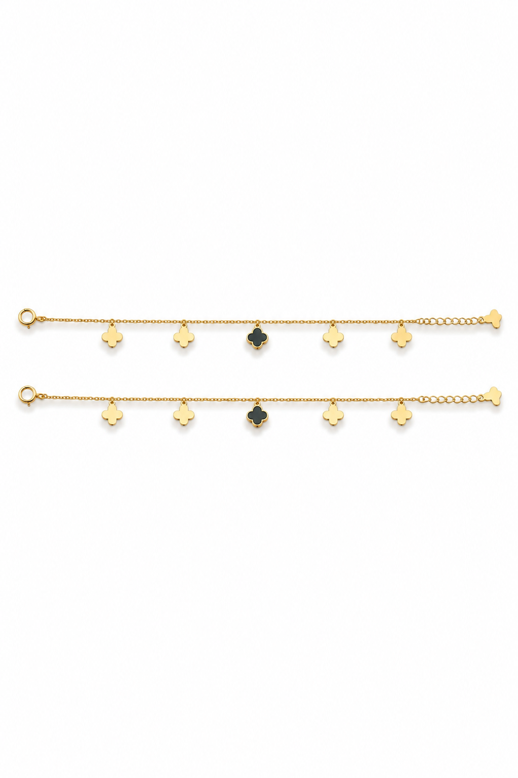 Midnight Clover Anklet