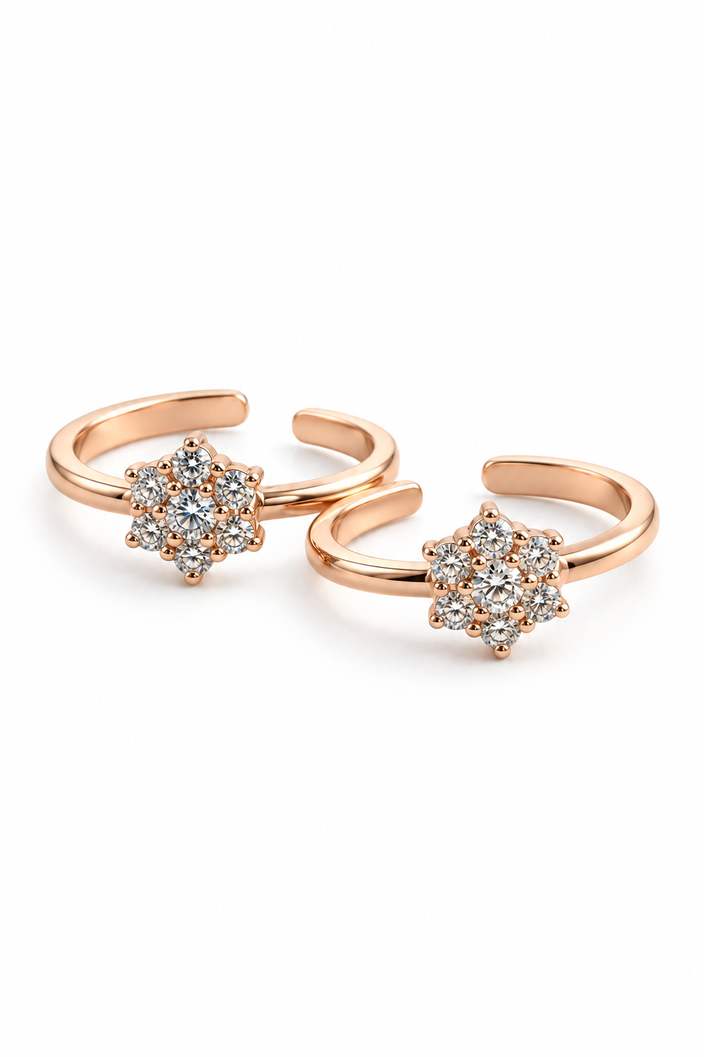 Floral Halo Toe Rings