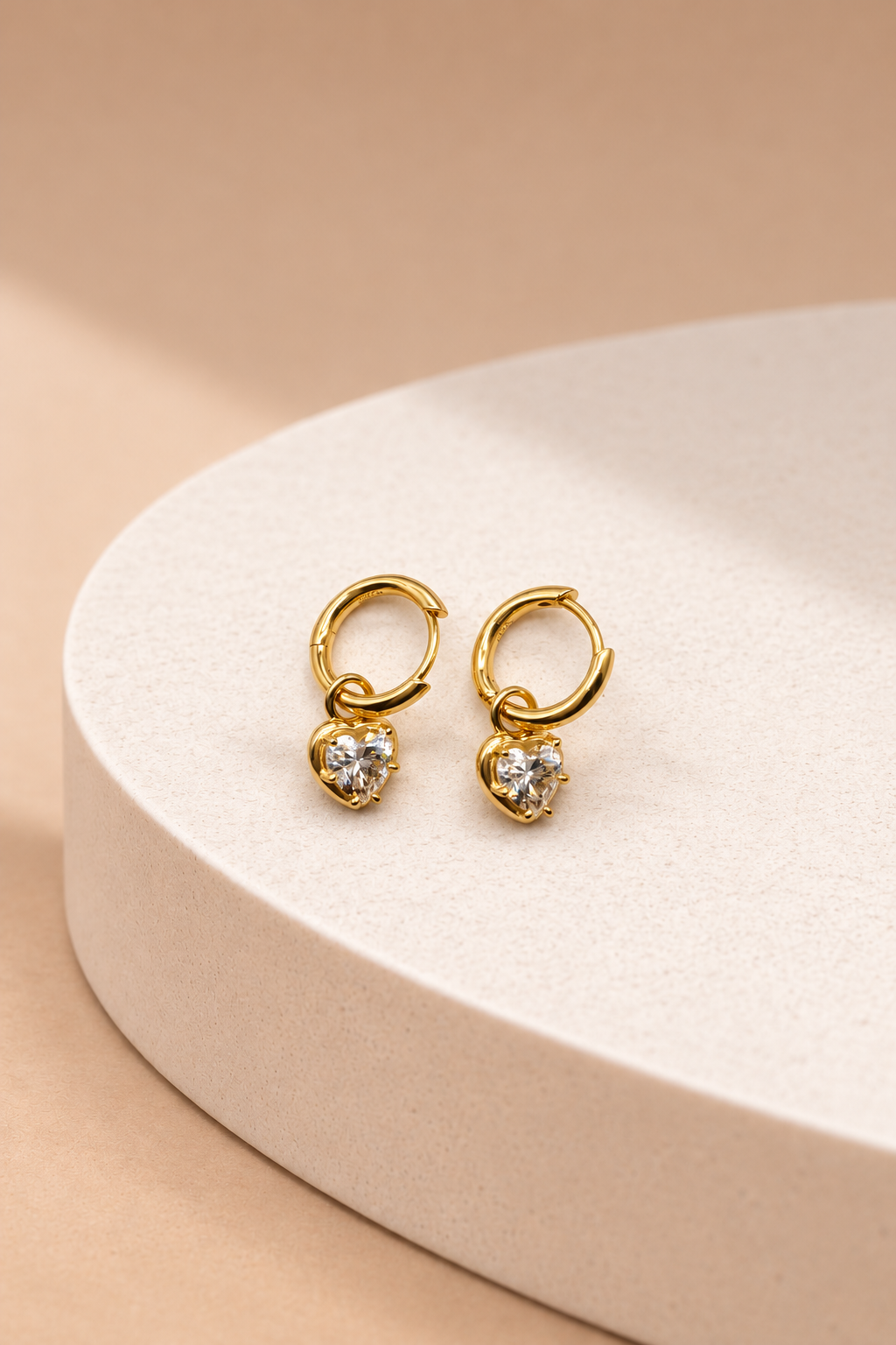 Amora Heart Charm Hoops