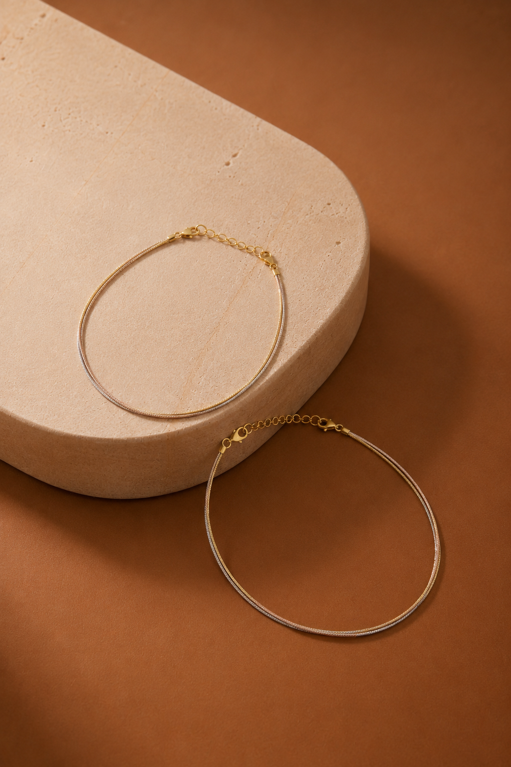 Three Tone Sleek Anklet