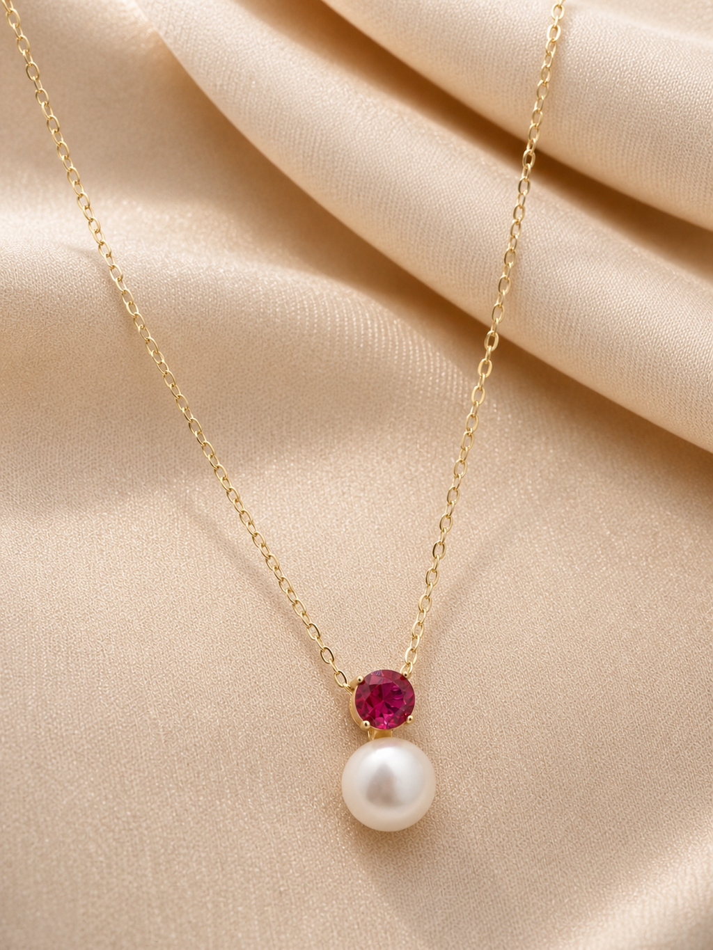 Scarlet Pearl Drop Pendant