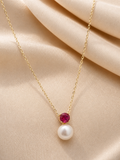 Scarlet Pearl Drop Pendant