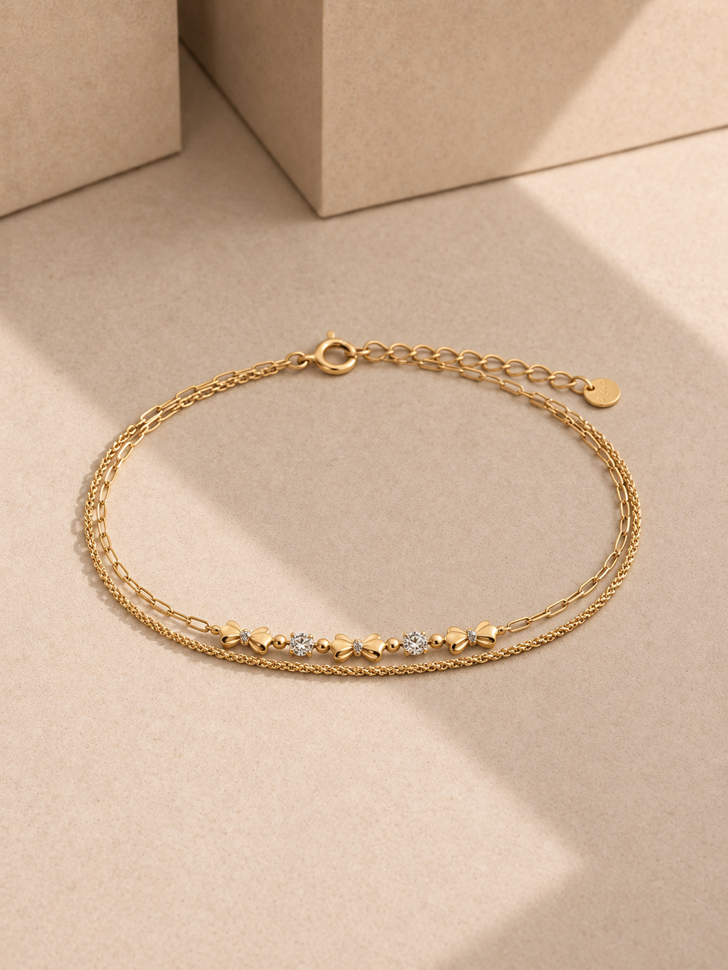 Golden Bow Sparkle Bracelet