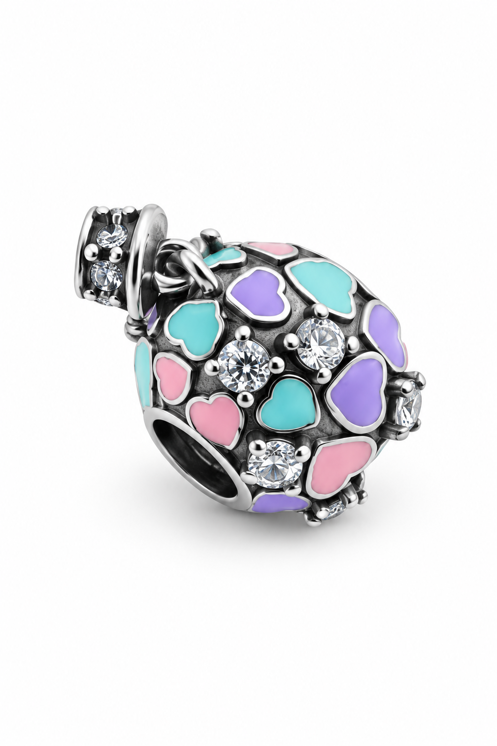Pastel Love Heart Charm