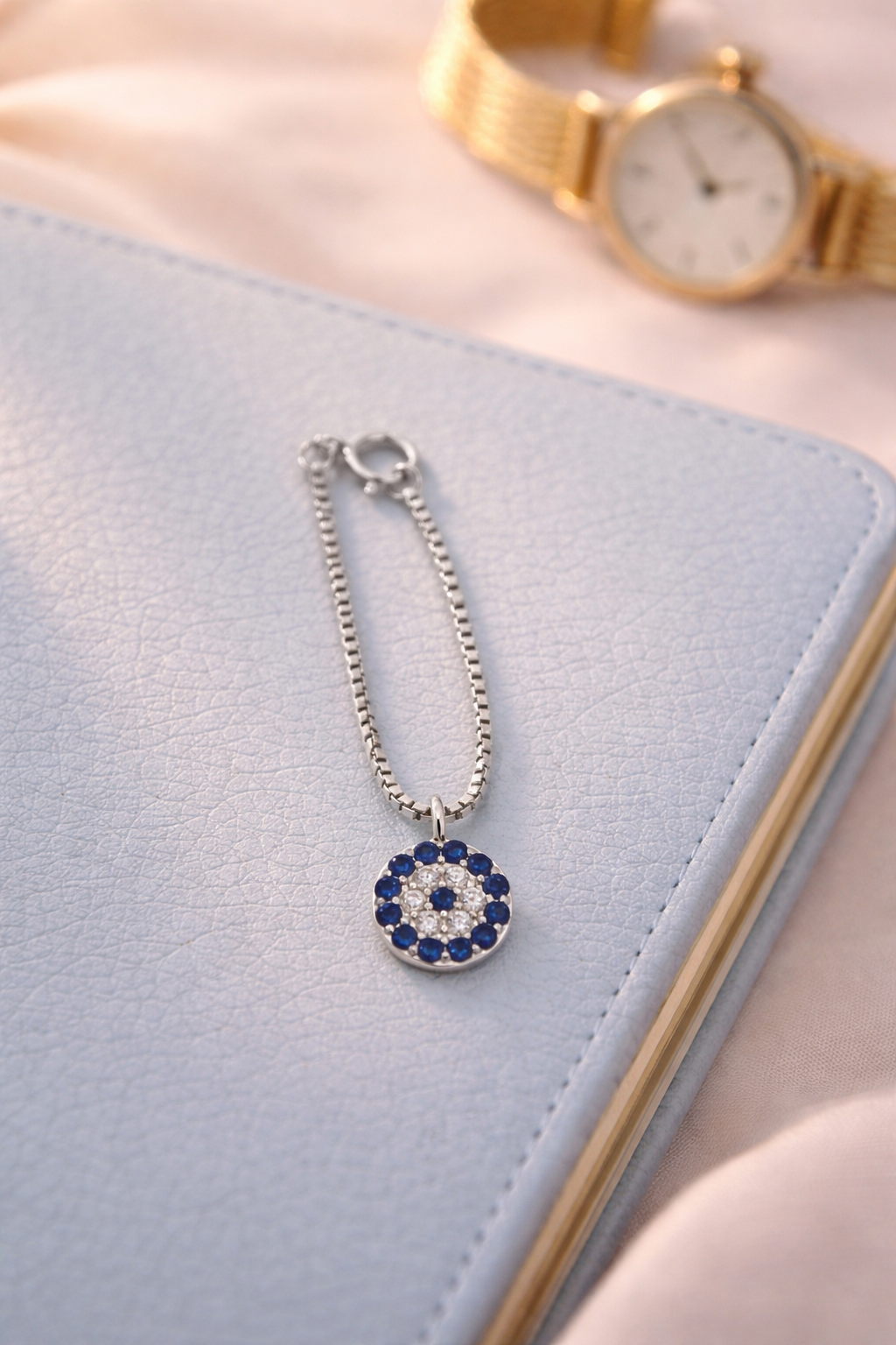Evil Eye Bracelet Charm Silver
