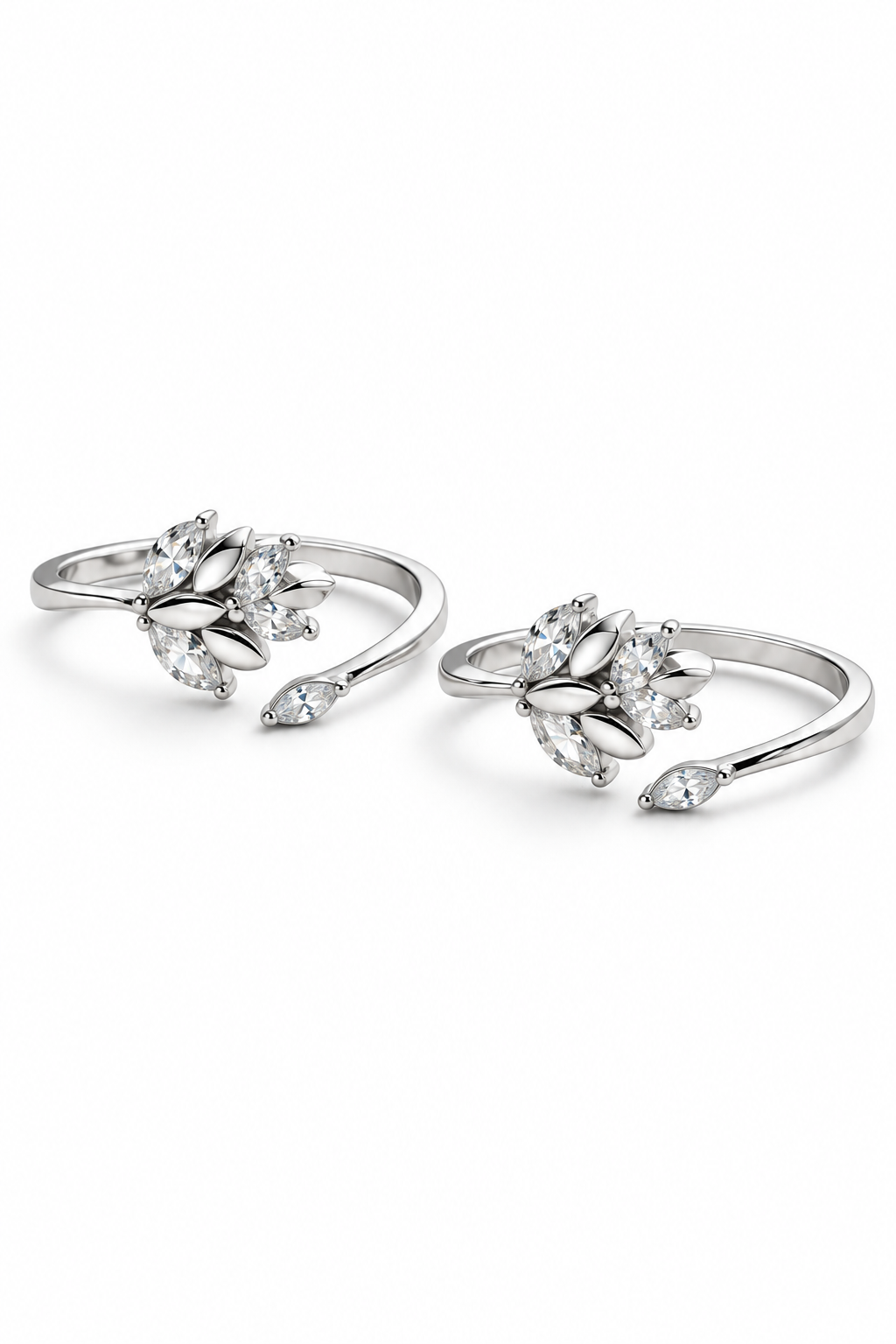 Crystal Vine Toe Rings