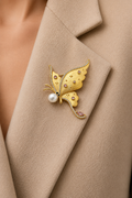 Golden Flutter Brooch