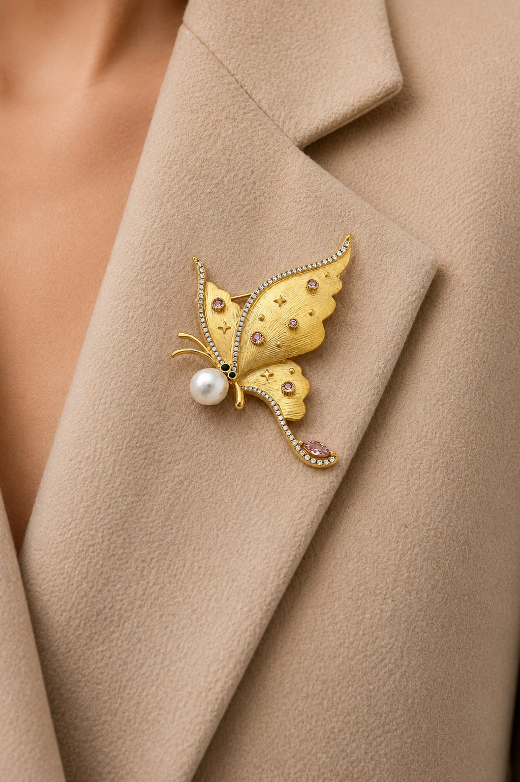 Golden Flutter Brooch