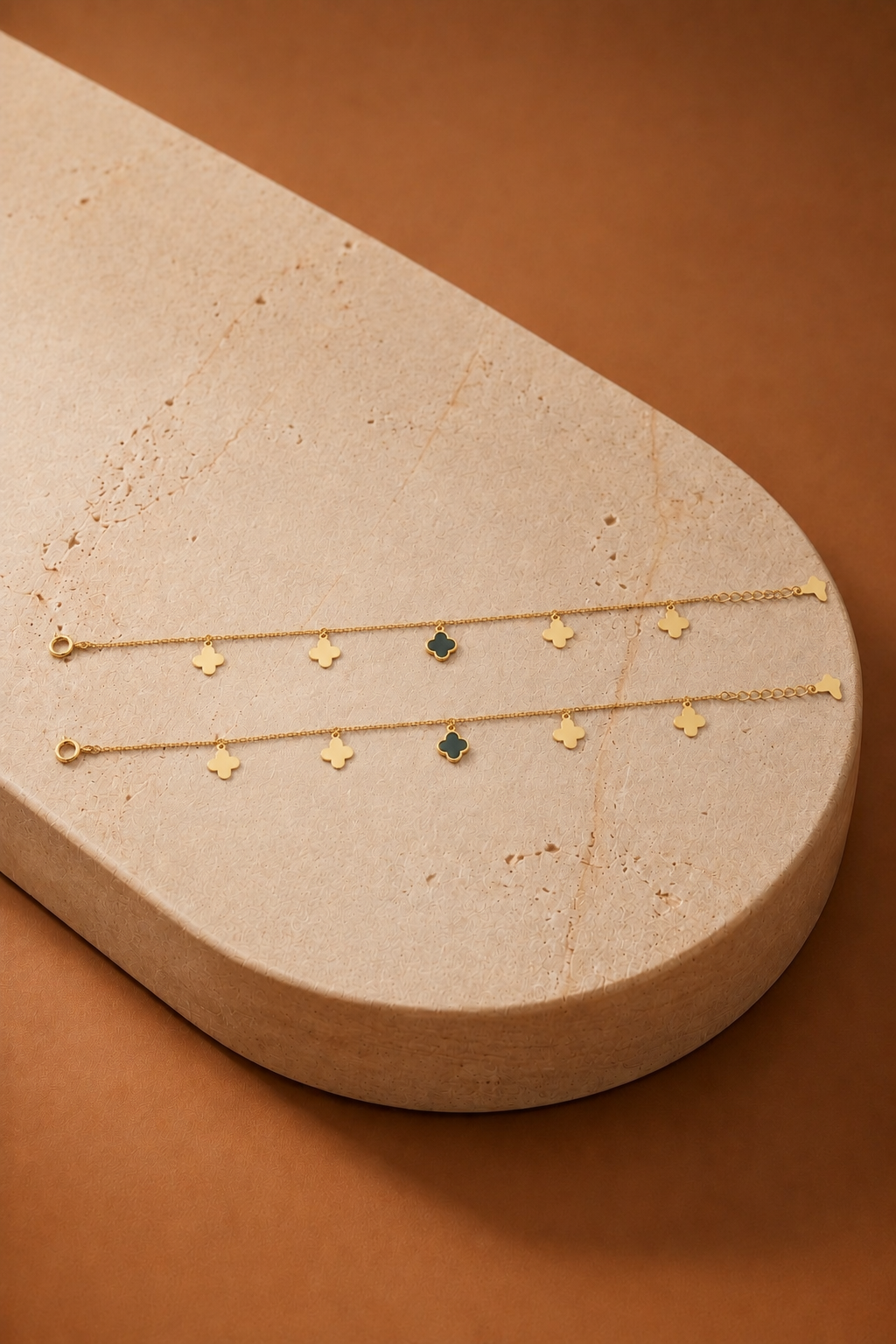 Midnight Clover Anklet
