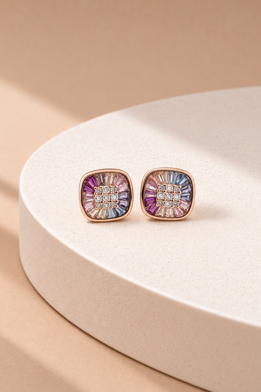 Rose Prism Studs