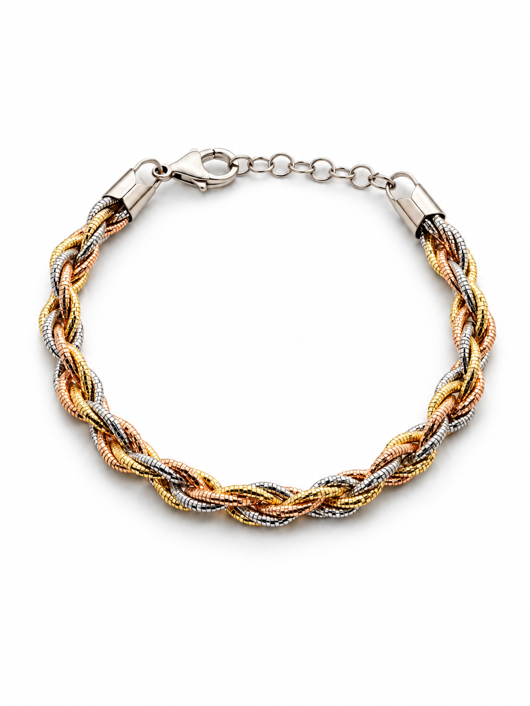 Tri-Tone Infinity Braid Bracelet