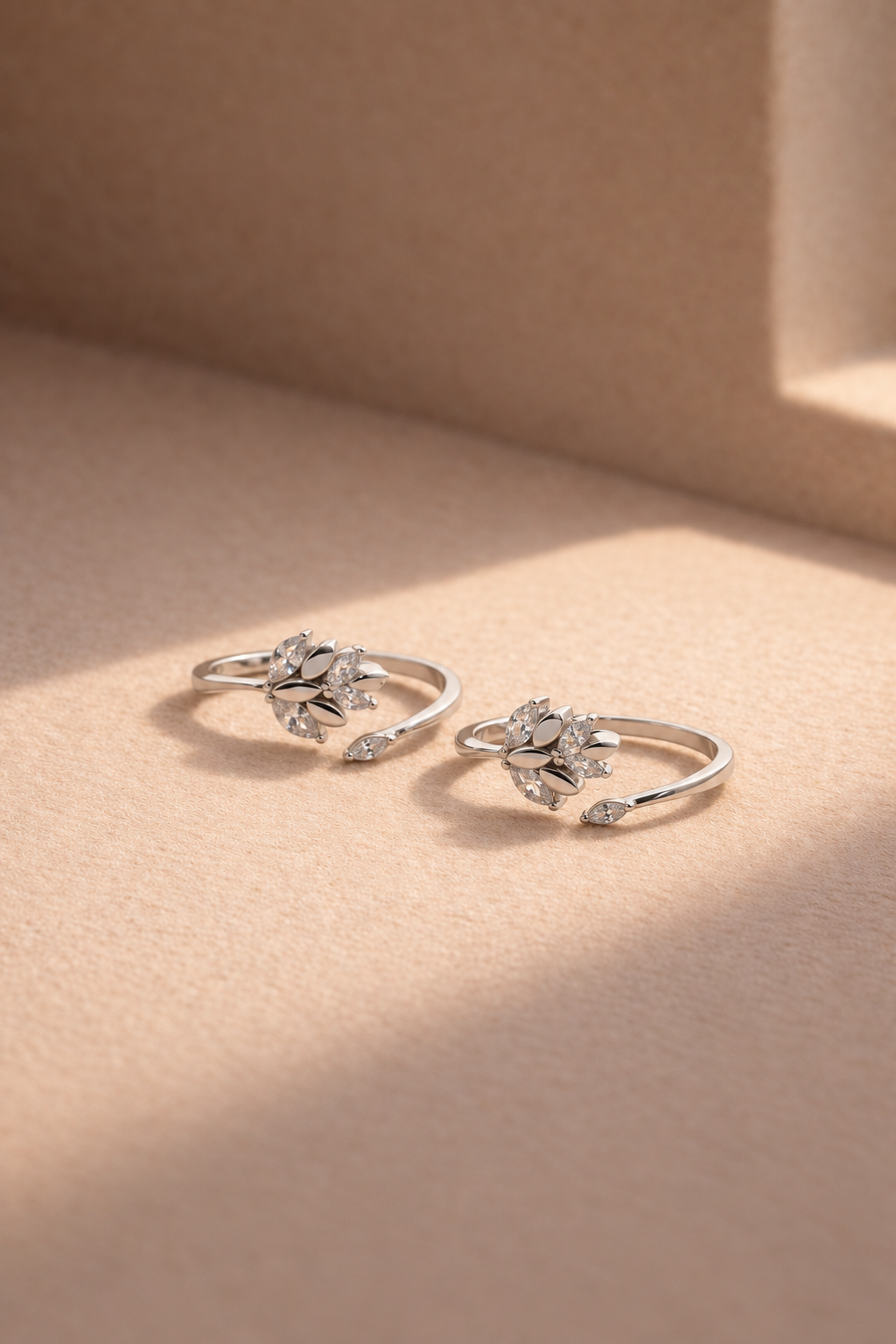 Crystal Vine Toe Rings