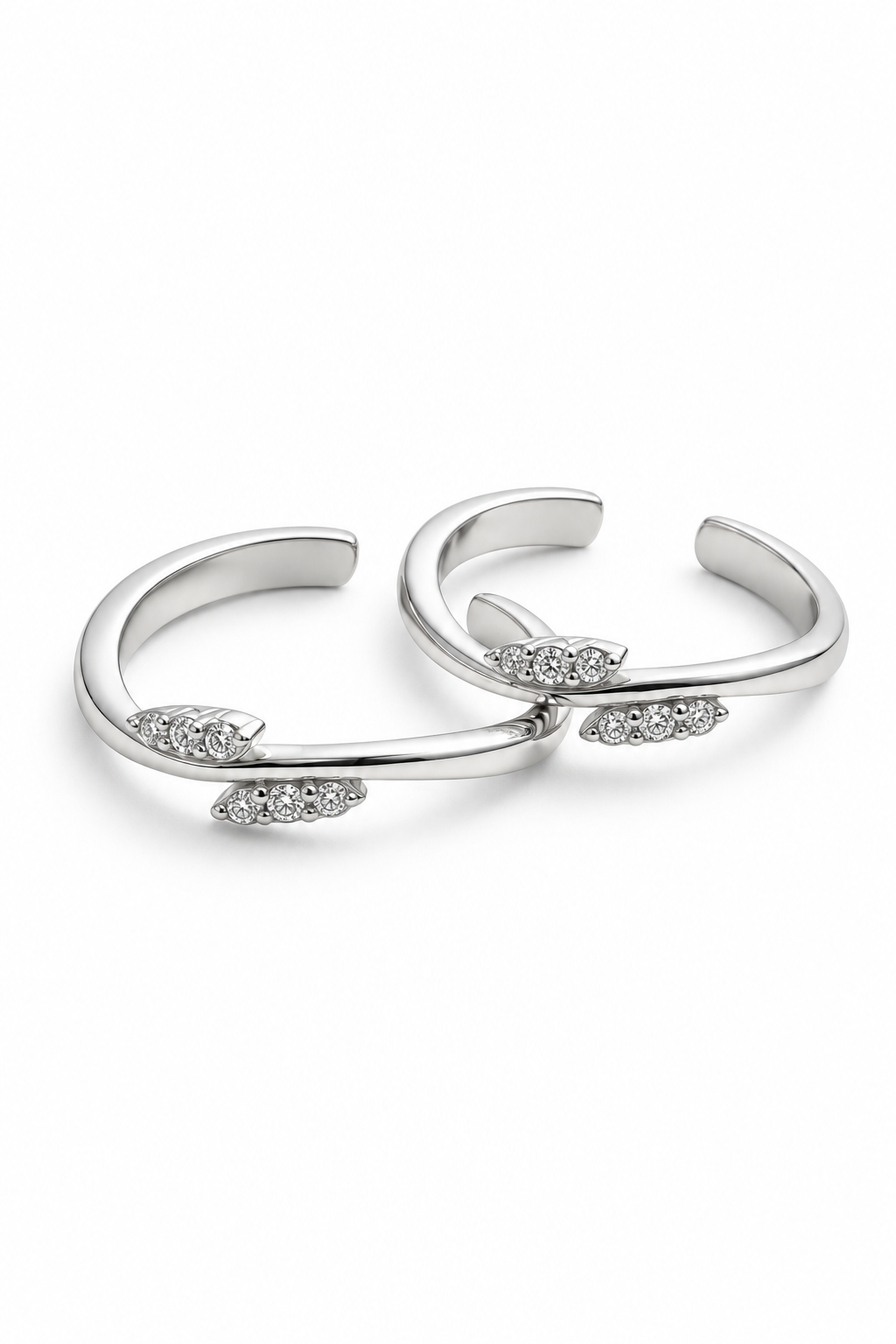 Crystal Leaf Toe Rings