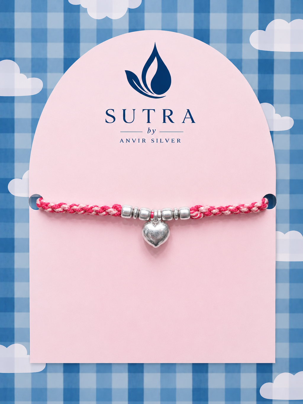Silver Heart Rakhi
