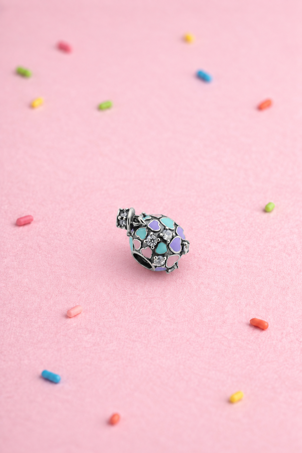 Pastel Love Heart Charm