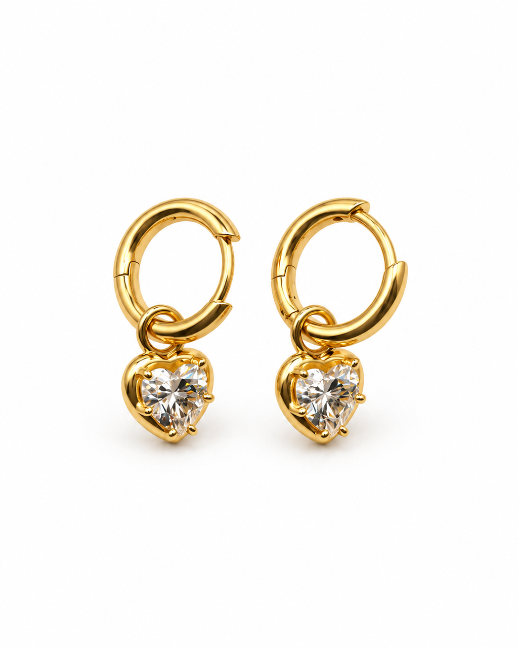 Amora Heart Charm Hoops