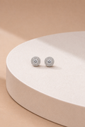 Moissanite Crown Halo Studs